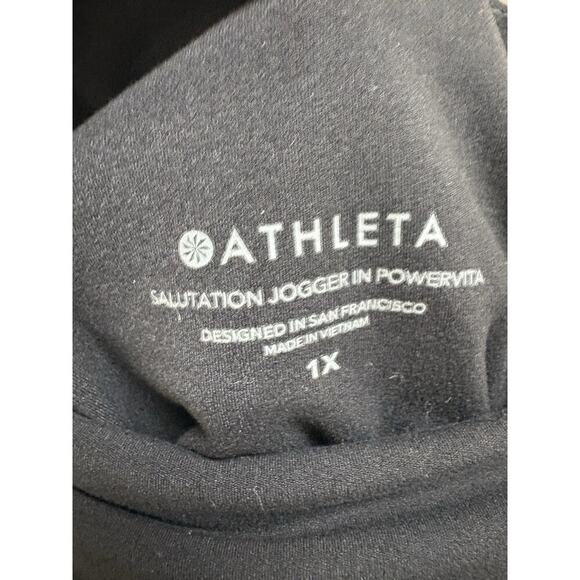 Athleta Salutation Jogger Pants In Powervita Womens 1X Black Pockets Yoga - Picture 3 of 3